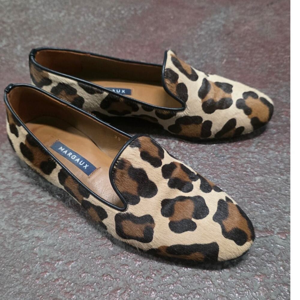 Margaux The Classic Flat Leopard Calf Hair EU 35 M capsule quiet luxury EUC